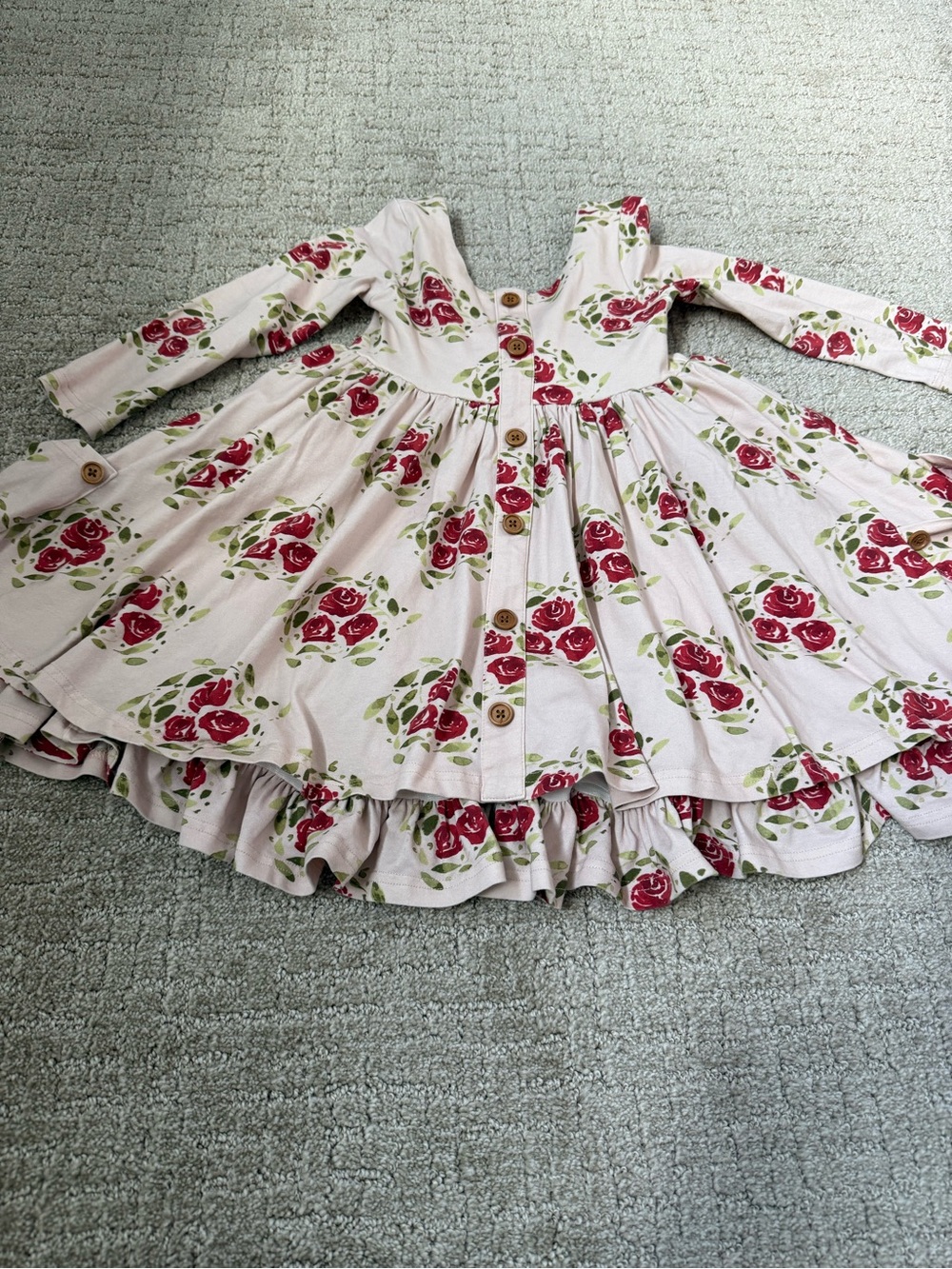 SweetHoney Pink Floral Button-Front Twirl Dress